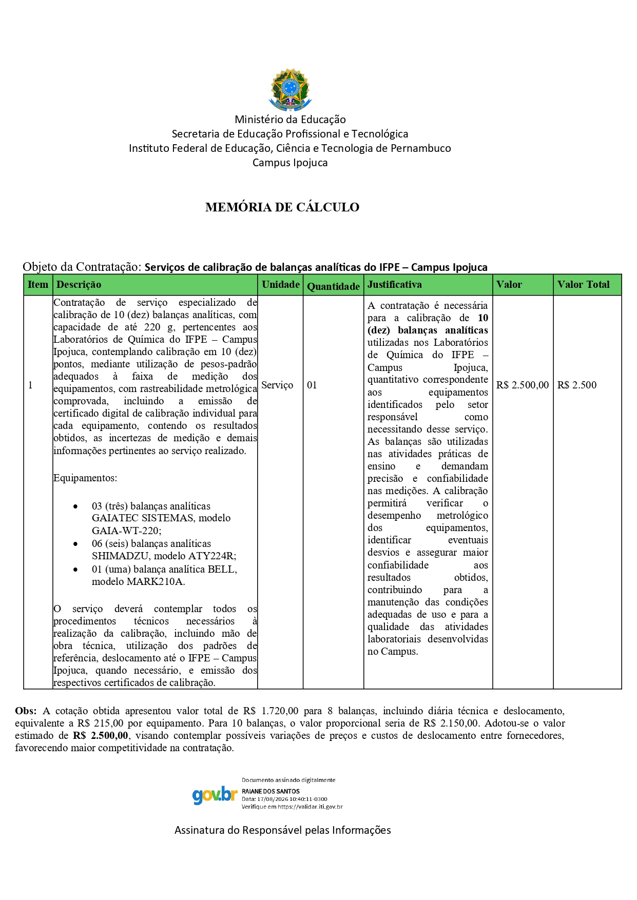 REPARADOR(A) DE BALANÇAS INDUSTRIAIS E COMERCIAIS